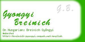gyongyi breinich business card